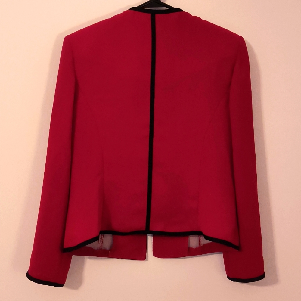 Red & Black Blazer w/ Removable Shoulder Pads - Picture 4 of 4